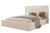 Łóżko tapicerowane z pojemnikiem na pościel i stelażem Royal Ecru
