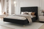 Łóżko tapicerowane z nóżkami i pojemnikiem na pościel Royal Czarny