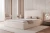 Łóżko tapicerowane z pojemnikiem na pościel Savio Kość słoniowa