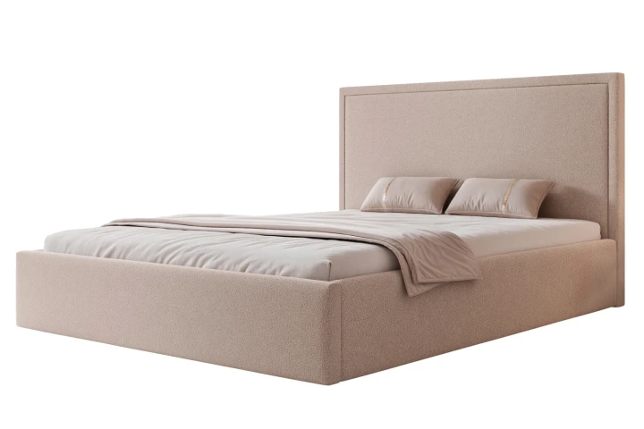 Łóżko tapicerowane z pojemnikiem na pościel Savio Capuccino