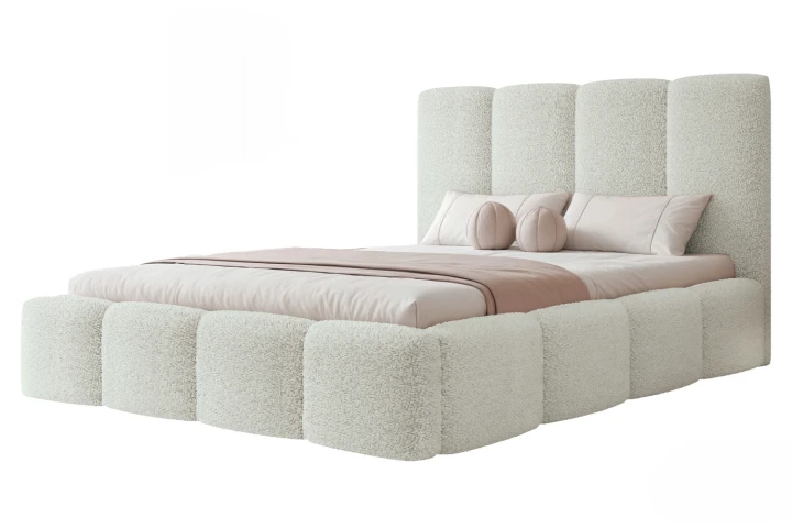 Łóżko tapicerowane do sypialni Cozy Śmietankowy