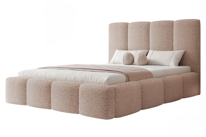 Łóżko tapicerowane do sypialni Cozy Brudny róż