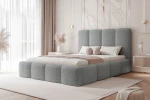 Łóżko tapicerowane do sypialni Cozy Jasny szary