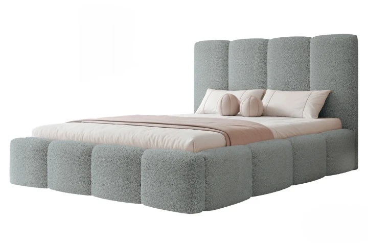 Łóżko tapicerowane do sypialni Cozy Jasny szary