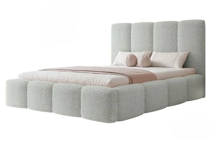 Łóżko tapicerowane do sypialni Cozy Platynowy szary