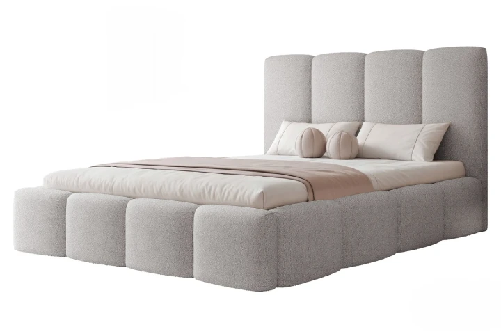 Łóżko tapicerowane do sypialni Cozy Szary