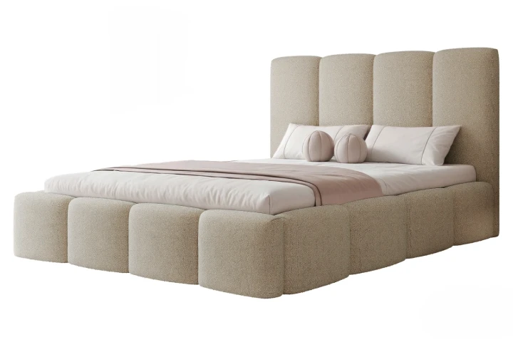 Łóżko tapicerowane do sypialni Cozy Beżowy