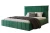 Łóżko tapicerowane z pojemnikiem na pościel i stelażem Vertico Zielony