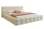 Łóżko tapicerowane z pojemnikiem na pościel i stelażem Amiri Jasny beż