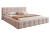 Łóżko tapicerowane z pojemnikiem na pościel i stelażem Amiri Pudrowy róż