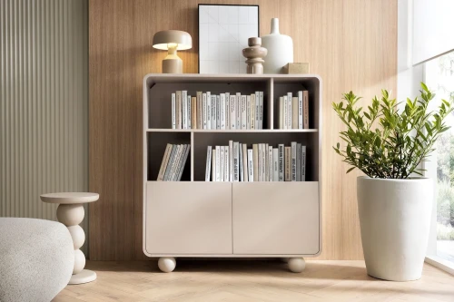 Regał z drzwiczkami na kulistych nóżkach Bubo Kaszmir