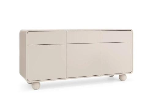 Komoda trzydrzwiowa z szufladami i kulistymi nóżkami Bubo Kaszmir