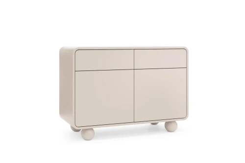 Komoda dwudrzwiowa z szufladami i kulistymi nóżkami Bubo Kaszmir