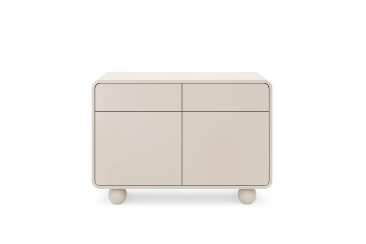 Komoda dwudrzwiowa z szufladami i kulistymi nóżkami Bubo Kaszmir