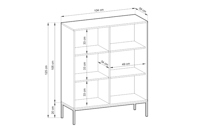 Komoda wysoka Nuo z ryflowanymi drzwiami wymiary