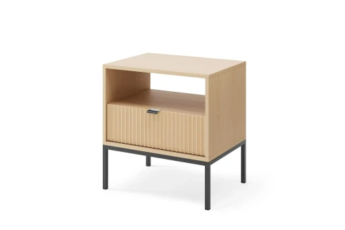 Stolik nocny Nuo z ryflowaną szufladą Dąb Vicenza