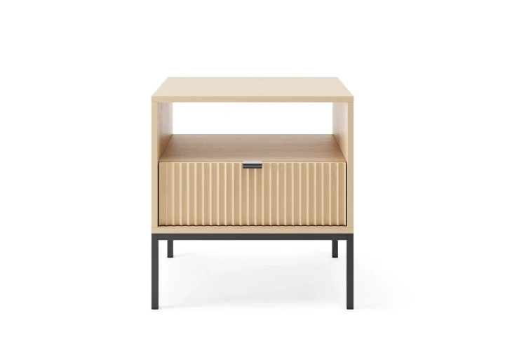 Stolik nocny Nuo z ryflowaną szufladą Dąb Vicenza