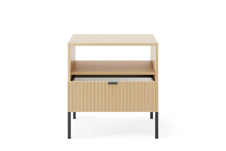 Stolik nocny Nuo z ryflowaną szufladą Dąb Vicenza