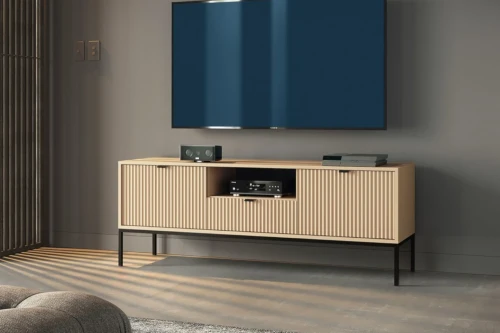 Szafka RTV z ryflowanymi drzwiczkami i szufladą Nuo Dąb Vicenza