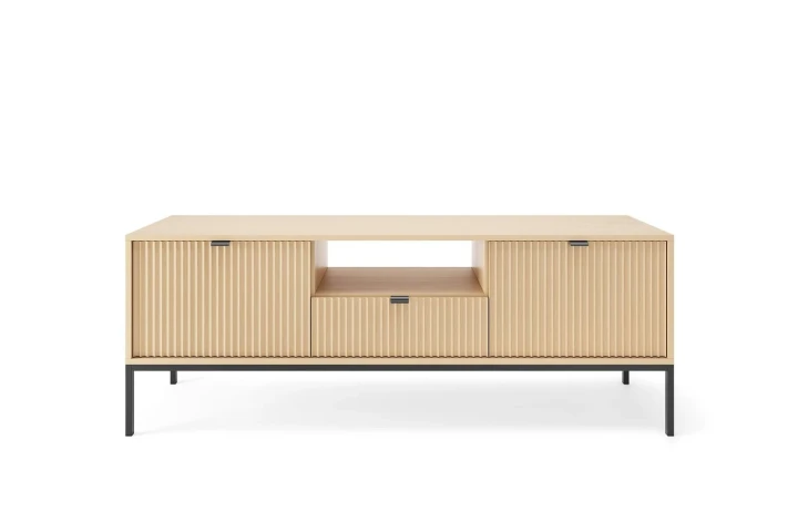 Szafka RTV z ryflowanymi drzwiczkami i szufladą Nuo Dąb Vicenza