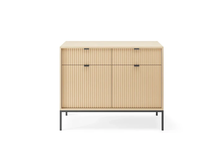 Komoda 104cm z ryflowanymi drzwiczkami i szufladami Nuo Dąb Vicenza