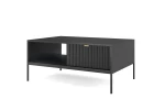 Stolik kawowy Nuo czarny z ryflowanymi szufladami
