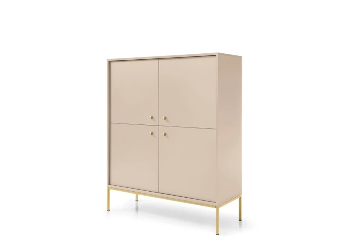 Komoda wysoka z drzwiczkami na nóżkach Noli Beż piaskowy