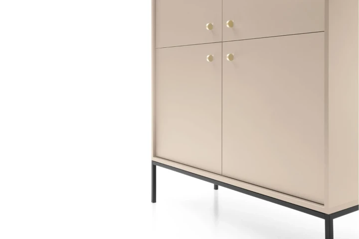 Komoda wysoka z drzwiczkami na nóżkach Noli Beż piaskowy